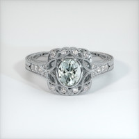 0.68 Ct. Bluish Green Sapphire Ring, 14K White Gold 2